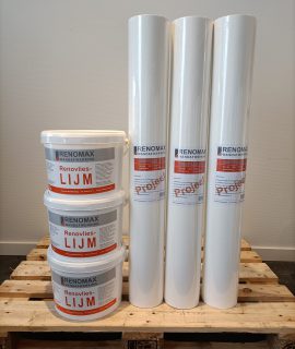 Reciteren Licht chocola Complete set 150m2 renovlies 200 grams Glad met lijm, latex en  benodigdheden - Renovlies bestellen